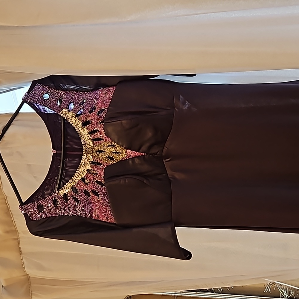 Maxi dress/ night gown. Dark purple. Beaded. Siza 46